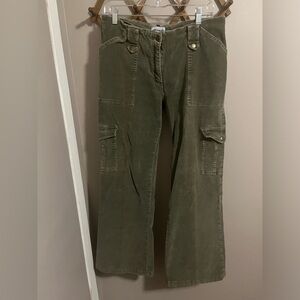 90s mid rise olive green cargo corduroy bootcut ladies large